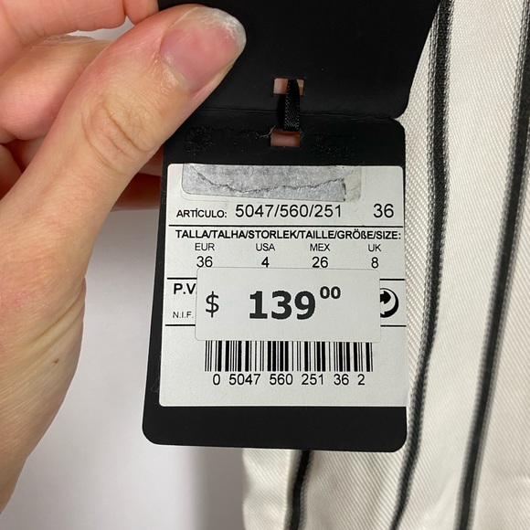 Massimo Dutti High Rise Pinstripe Straight Leg Trousers - Picture 4 of 5